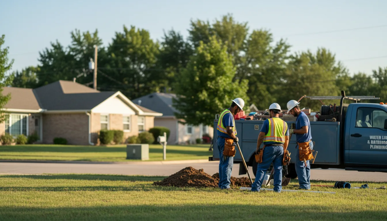 Residential water line and bathroom plumbing service in North Buena Vista, IA